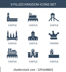 kingdom icons. Trendy 9 kingdom icons. Contain icons such as castle, crown. kingdom icon for web and mobile.