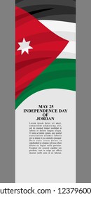 Kingdom of Jordan Independence Day vector illustration. Suitable for greeting card, poster and banner.