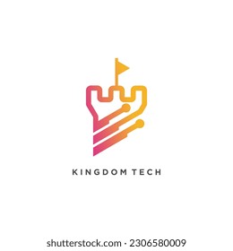 Kingdom logo design vector with technology concept