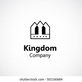 Kingdom of luxury crown abstract vector and logo design or template precious king business icon of company identity symbol concept