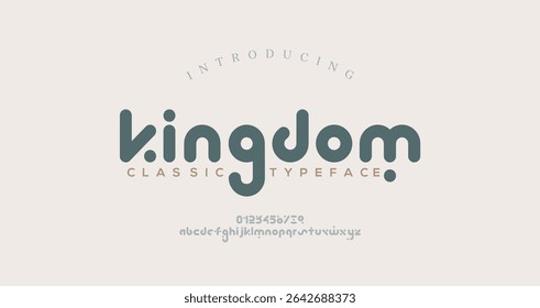 Kingdom Modern minimal abstract alphabet fonts. Typography technology, electronic, movie, digital, music, future, logo creative font.
