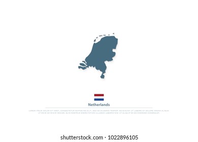 Kingdom of the Netherlands isolated map and official flag icons. vector Dutch political map illustration. EU geographic banner template. travel and business concept maps