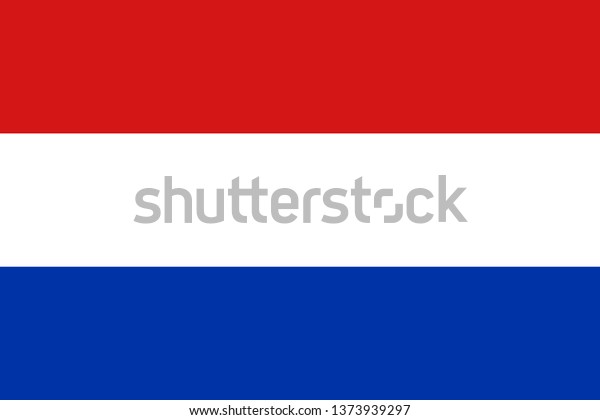 オランダ国旗の国旗の標識のフラットベクター画像 のベクター画像素材 ロイヤリティフリー