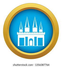Kingdom palace icon blue vector isolated on white background for any design