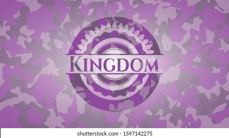 Kingdom pink camouflage emblem. Vector Illustration. Detailed.