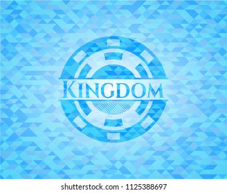 Kingdom realistic light blue emblem. Mosaic background