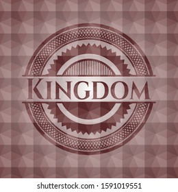 Kingdom red emblem with geometric background. Seamless.