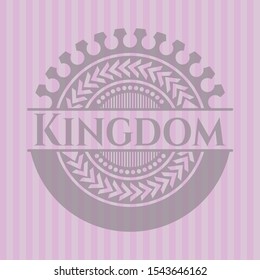 Kingdom retro style pink emblem. Vector Illustration. Detailed.