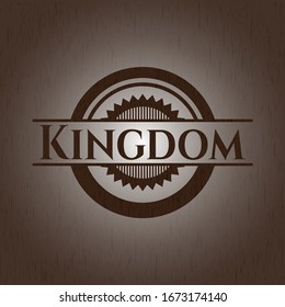 Kingdom retro wood emblem. Vector Illustration.