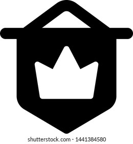 Kingdom Royal flag at monarchy palace with a crown