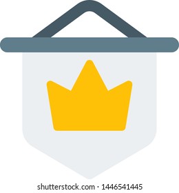 Kingdom Royal flag at monarchy palace with a crown