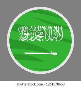 Kingdom of Saudi Arabia flag. flat, icon, vector illustration