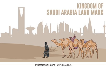 kingdom of Saudi Arabia land Mark vector art