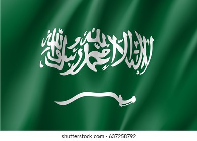 Kingdom of Saudi Arabia national flag. Patriotic symbol in official country colors. Illustration of Asian state flag. Vector icon
