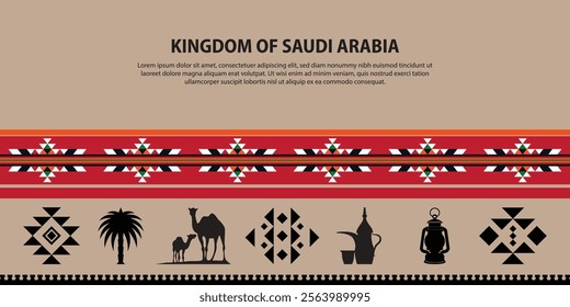 Kingdom of Saudi Arabia Traditional Decorative Border Design