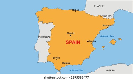 the Kingdom of Spain - Vector Map