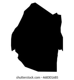 Kingdom of Swaziland black map on white background vector
