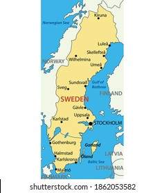 Kingdom of Sweden - vector map