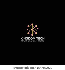 kingdom tech logo vector with awesome gradient ; abstract, simple, and elegance. 