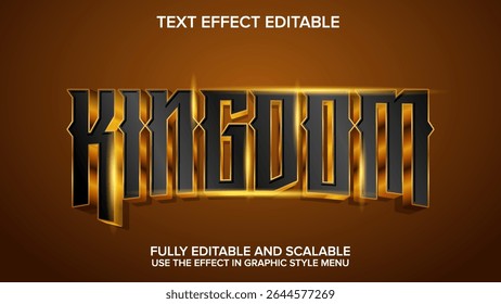 kingdom text effect vector editable