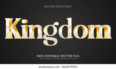 Kingdom Text Style in White and Gold with Texture Effect