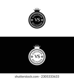 The Kingdom vs Religion Emblem logo captures the contrast between earthly authority and spiritual beliefs. It features a symbolic representation of a crown and religious symbols