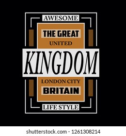 Kingdom,london,britain,tee,element,images typography vector illustration for t shirt