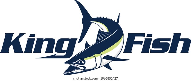 Kingfish Fishing Logo. Great and Unique Kingfish Vector. Great to use as your Kingfish Fishing Activity. 