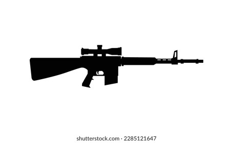 Kingfisher assault automatic rifle vector icon