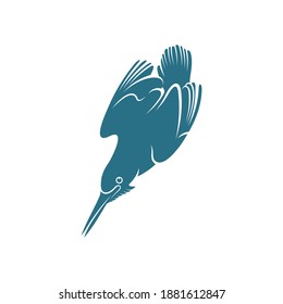 Kingfisher Bird design vector illustration, Creative Kingfisher Bird logo design concepts template, icon symbol
