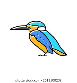 kingfisher bird exotic color icon vector. kingfisher bird exotic sign. isolated symbol illustration