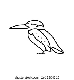 kingfisher bird exotic line icon vector. kingfisher bird exotic sign. isolated contour symbol black illustration