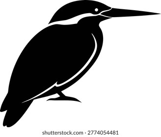 Kingfisher bird graphic logo design illustration