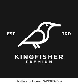 Kingfisher Bird Line icon design illustration