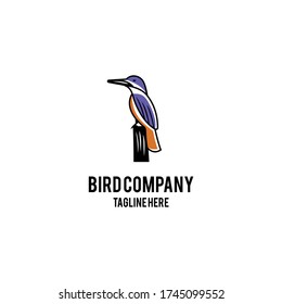 Kingfisher bird logo design. Awesome a kingfisher bird logo. A kingfisher bird logotype.