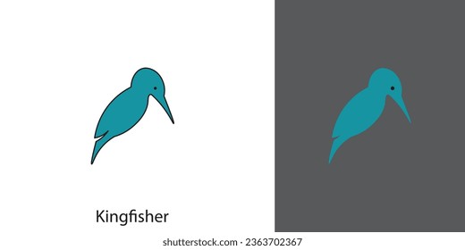 Kingfisher bird logo with minimalist design.