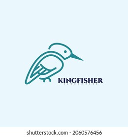 Diseño vectorial del logo del ave Kingfisher. Diseño creativo moderno