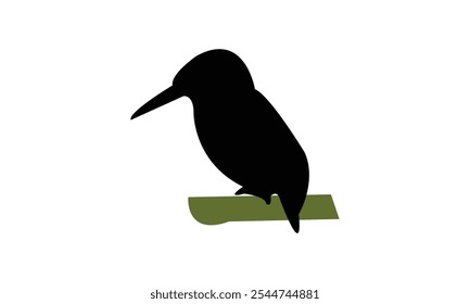 Kingfisher Bird Silhouette Design  And Vector Illustration. 