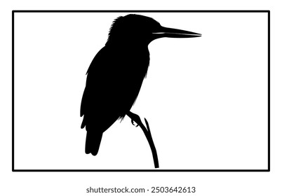 Kingfisher bird silhouette, Kingfisher bird logo illustration