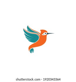 kingfisher bird simple logo design