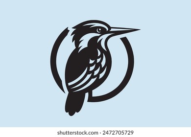 Pájaro martín. Simple logotipo moderno, icono, signo. Ilustración vectorial aislada. negro	