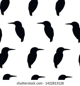 Kingfisher birds animal vector seamless pattern. Concept for print, textile, clothing design, web design, wallpaper