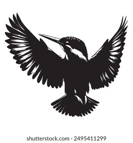 Kingfisher birds silhouette victor illustration