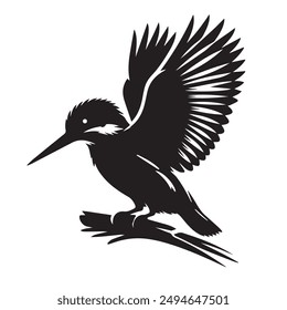 Kingfisher birds silhouette victor style file
