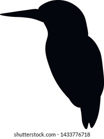 Kingfisher black animals vector illustration. Concept for print, textile, logo, icon 