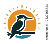 A kingfisher color icon silhouette or illustration design