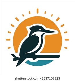 A kingfisher color icon silhouette or illustration design