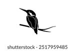 Kingfisher emblem, black isolated silhouette