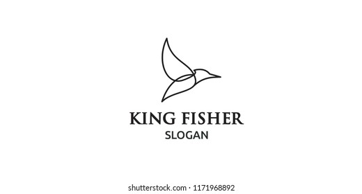 kingfisher line logo icon designs