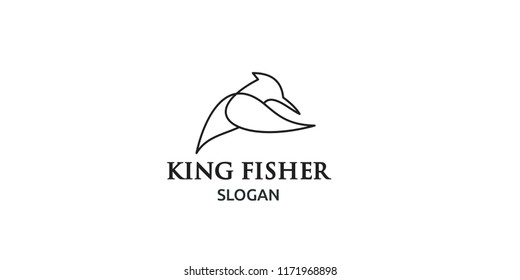 kingfisher line logo icon designs